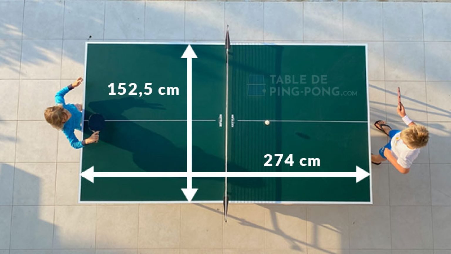 Les vraies dimensions d’une table de ping-pong