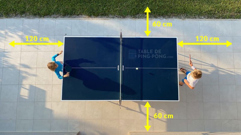 Les vraies dimensions d’une table de ping-pong